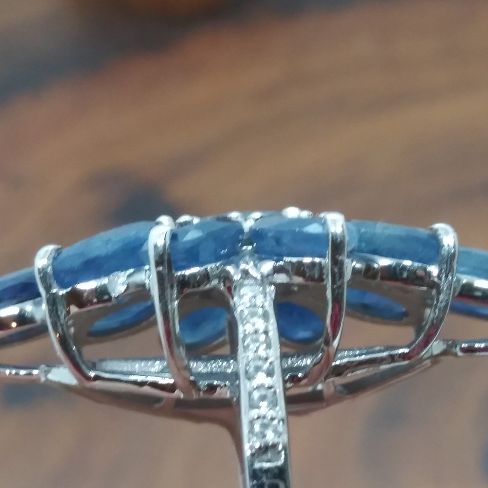 Genuine Raw Sapphire 8.45ct Cocktail Ring Sz 5 - Picture 8 of 13